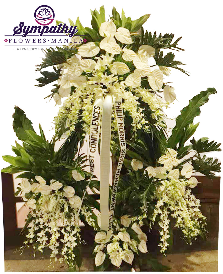 Deep Condolence Flowers Stand